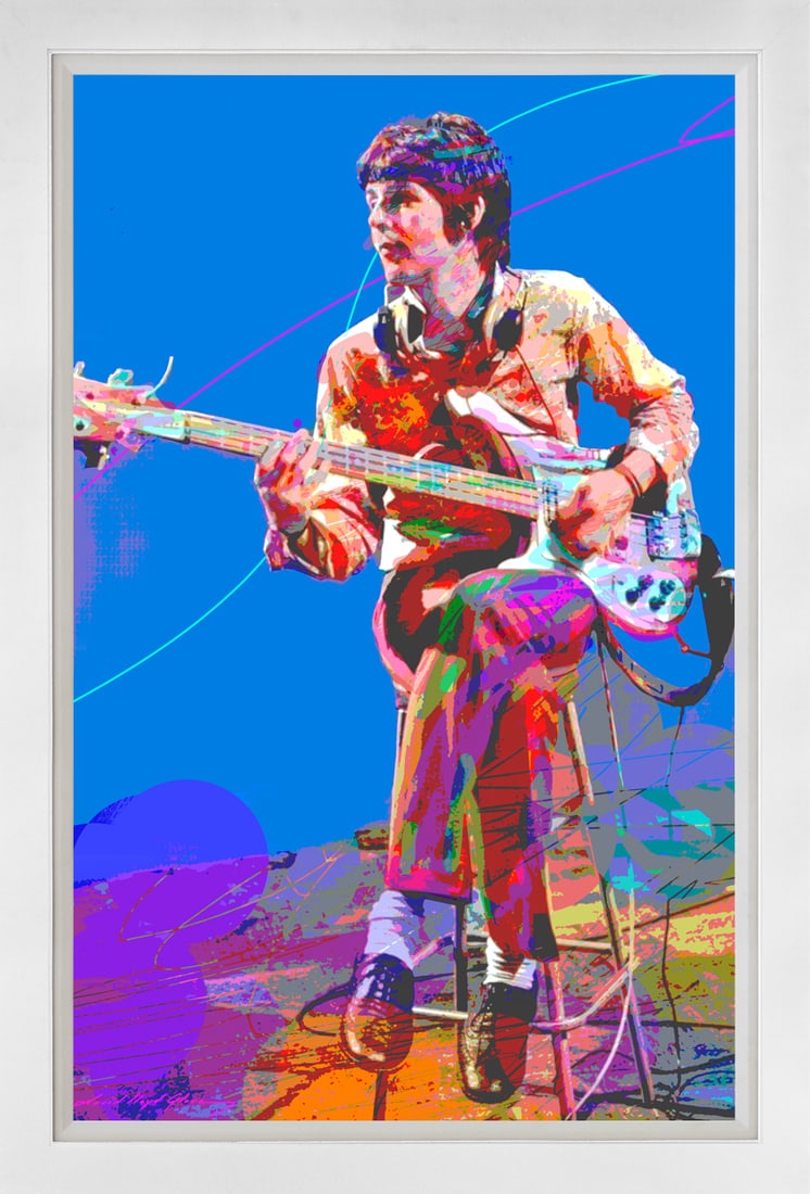 David Lloyd Glover (American 1949) McCartney Bass Original Mixed Media Painting on canvas David: McCartney Bass Original Mixed Media Painting on canvas David Lloyd Glover On canvas. Approx image size 24 x18 inches. Custom framed and includes certificate. This work was purchased directly from the 