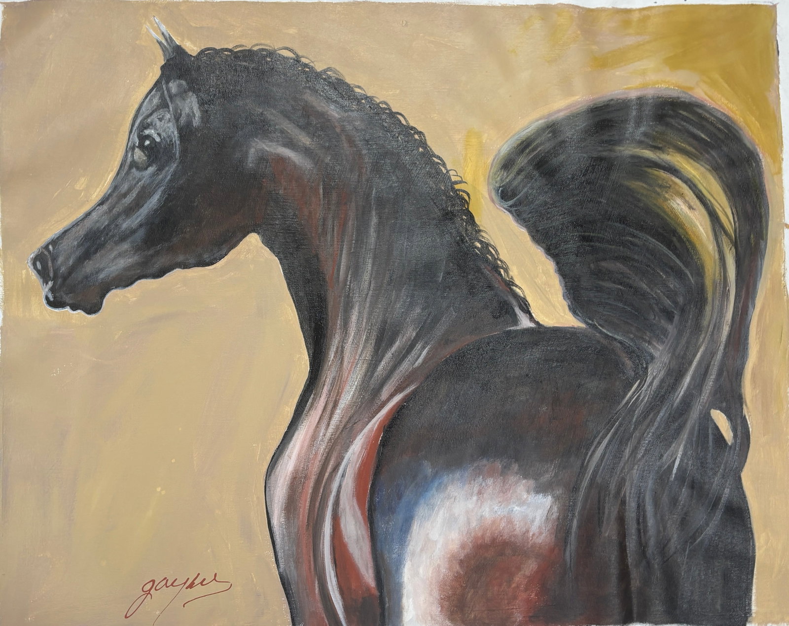 Gaylord Soli (American 1939) Original Painting on canvas by Gaylord Soli: Gaylord Soli (American 1939) - Original acrylic on canvas One of a kind. Hand signed by the artist. Approx. 30x24 inches image size. Includes Certificate of Authenticity. Custom framed. This work was 