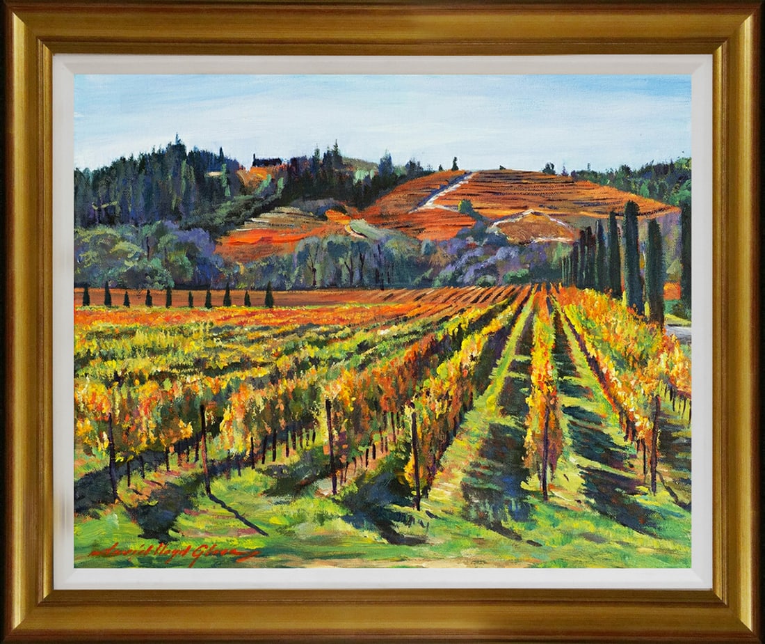 David Lloyd Glover (American 1949) Original Mixed Media Painting on canvas by David Lloyd Glover: Original Mixed Media Painting on canvas by David Lloyd Glover. Hand signed by the artist. Approx 24x18 inches image size. Custom framed and includes certificate. This work was purchased directly from 
