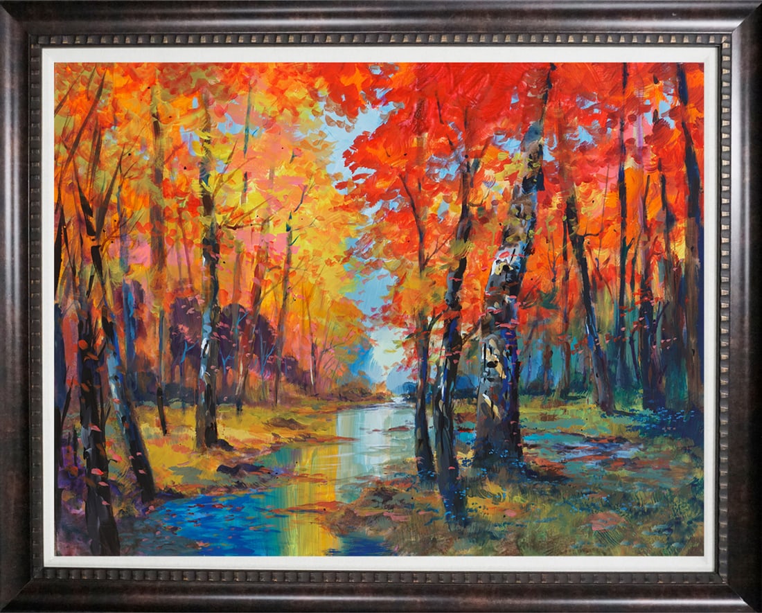 Michael Schofield (American 1947) Landscape Mixed Media Original Painting on canvas: Michael Schofield (American 1947) Mixed Media Original Painting on canvas. Hand signed by the artist. Approx 30 x 24 image. Includes certificate. Custom framed. This work was purchased directly from t