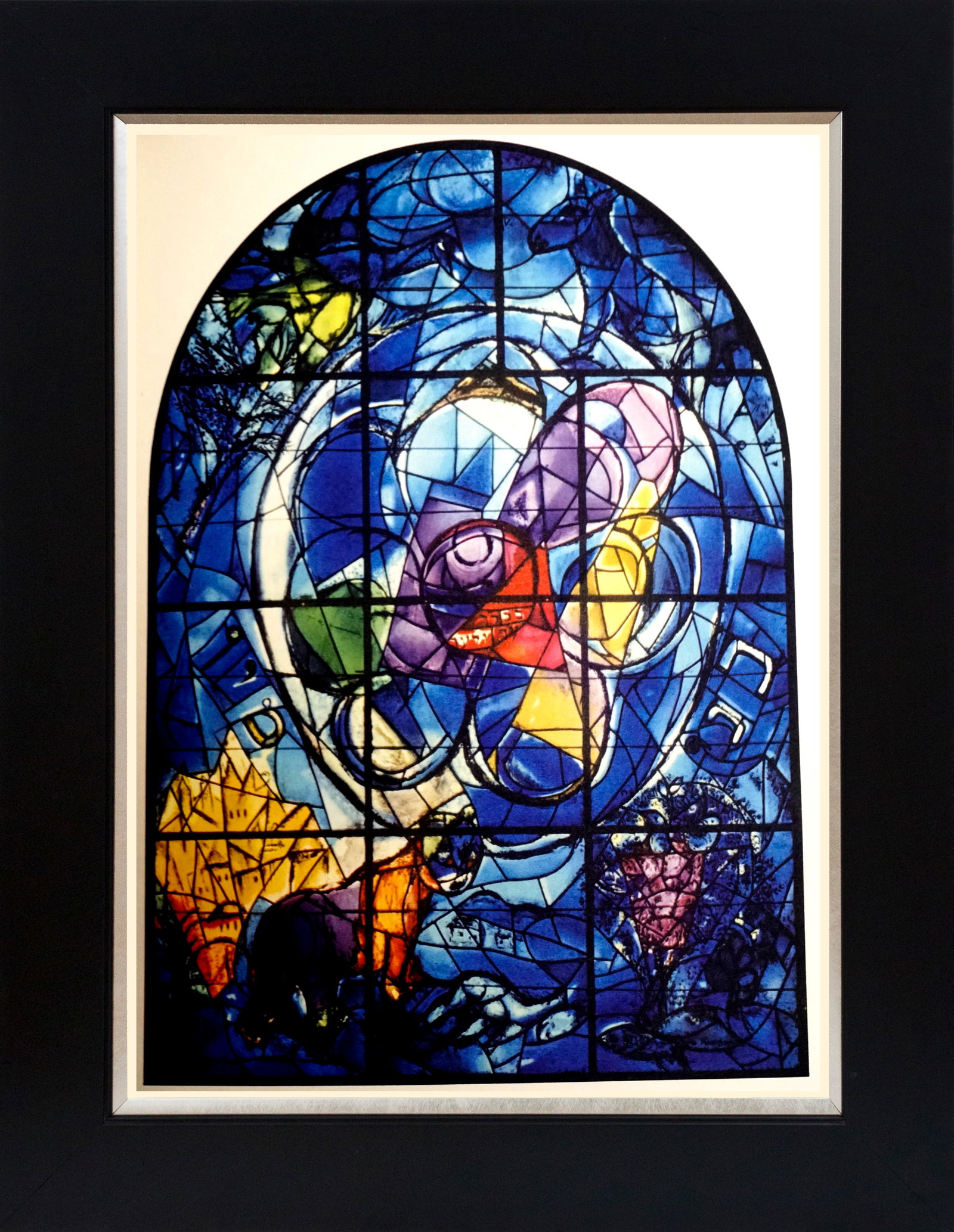 Marc Chagall (Russian-French 1887-1985) Marc Chagall Jerusalem Windows Lithograph from the 1960s: Marc Chagall (Russian-French 1887-1985 Marc Chagall Lithograph from 1968 Approx 24x20 inches Custom framed Includes certificate. Art Artwork Artist.