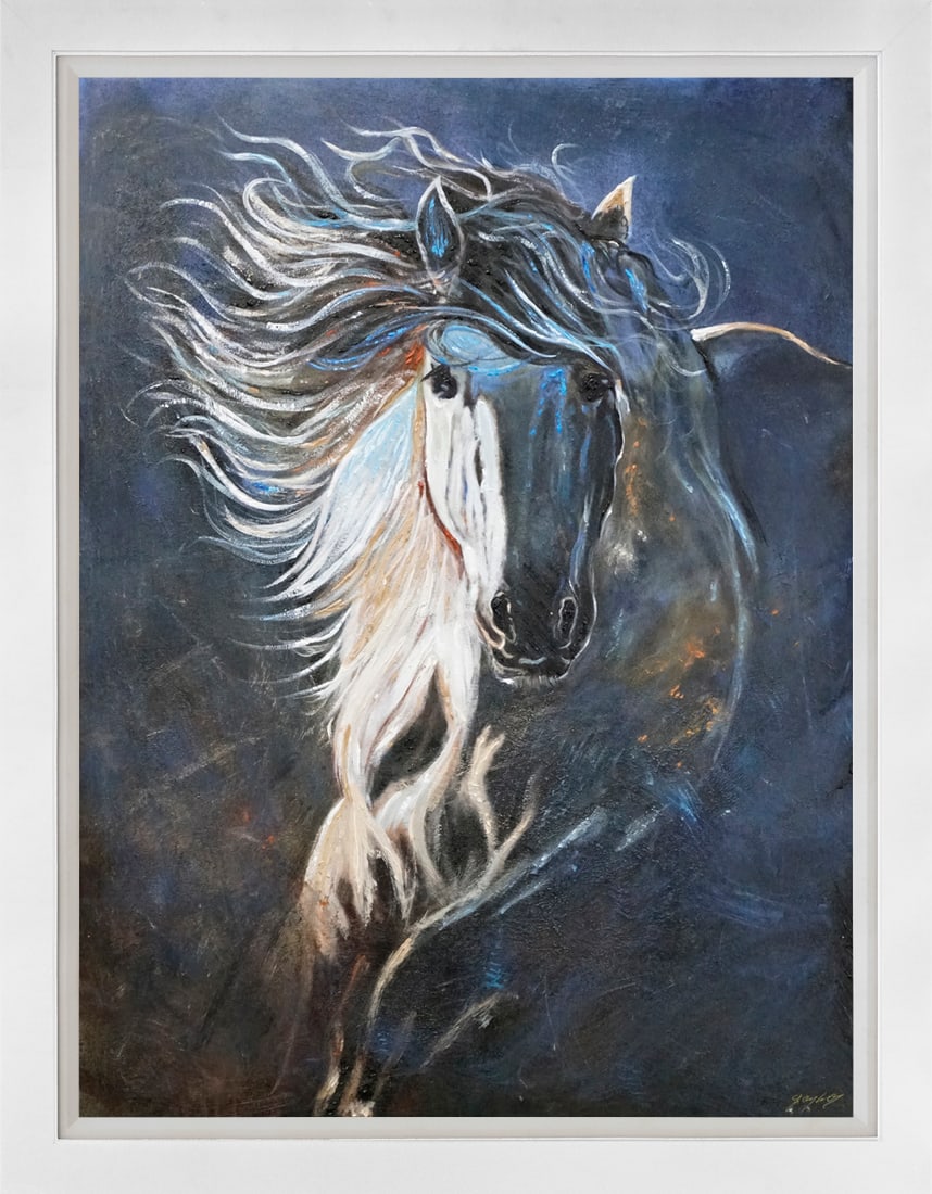 Gaylord Soli (American 1939) Original Mixed Media Painting on canvas Gaylord Soli: Gaylord Soli (American 1939) Original Mixed Media Painting on canvas. Hand signed by the artist. Approx 40x 30 inches. Includes certificate of authenticity. Custom framed. This work was purchased dire