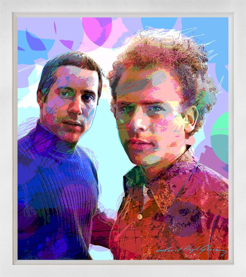 David Lloyd Glover (American 1949) Simon and Garfunkle Original Mixed Media Painting on canvas David: Simon and Garfunkle Original Mixed Media Painting on canvas David Lloyd Glover Approx image size 24 x18 inches. Custom framed and includes certificate. This work was purchased directly from the artist