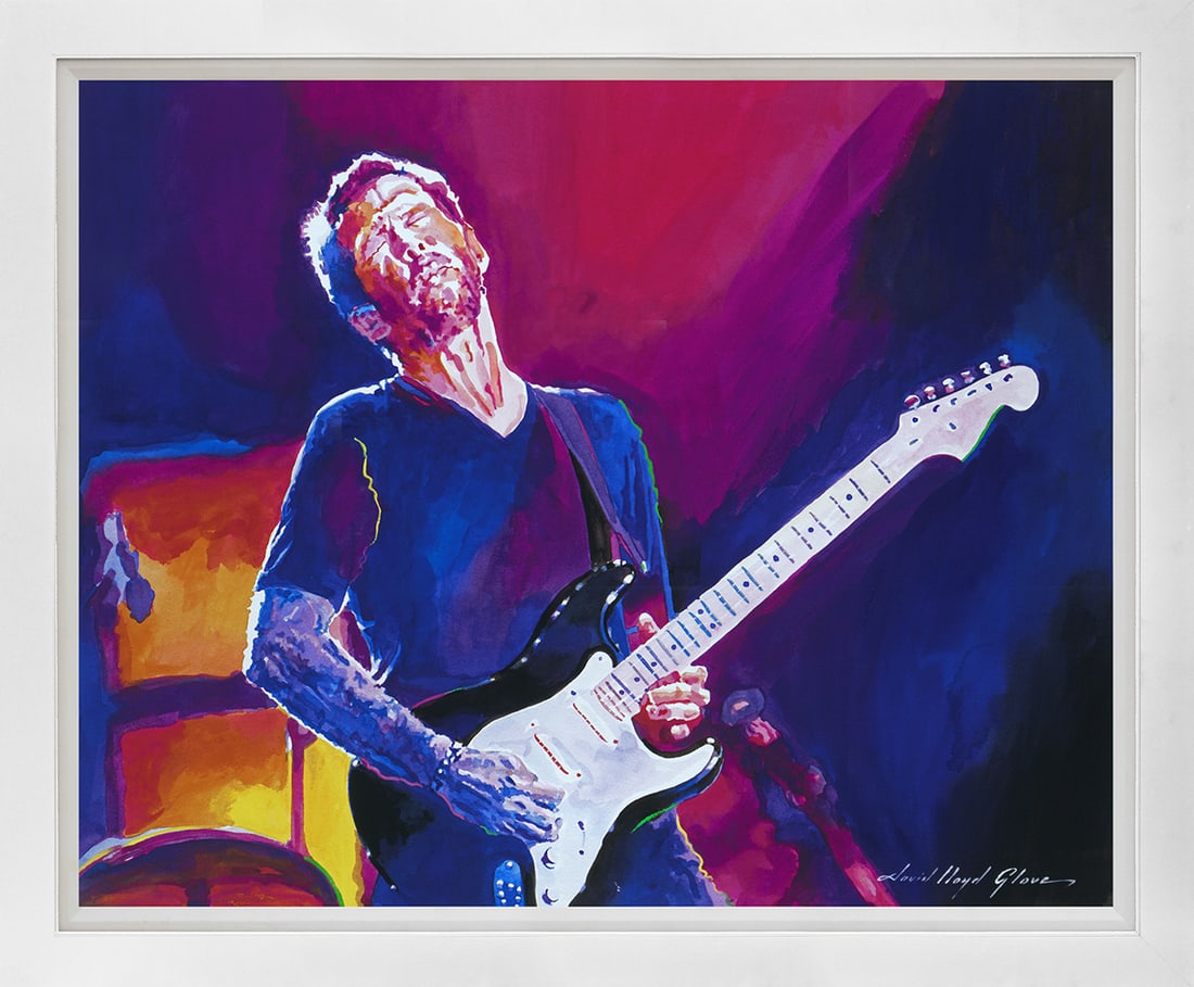 David Lloyd Glover (American 1949) Mixed Media Original David Lloyd Glover Eric Clapton the: Eric Clapton the Ultimate Mixed media on canvas by David Lloyd Glover Hand signed by the artist. Approx 20x24 inches. Custom framed and includes certificate. This work was purchased directly from the 