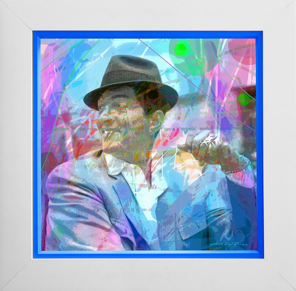 David Lloyd Glover (American 1949) Dino at Capital Mixed Media Original David Lloyd Glover: Mixed media on canvas by David Lloyd Glover Hand signed by the artist. On canvas image size. Approx 22 x 22 inches image size. Custom framed and includes certificate. Art Artwork Artist.