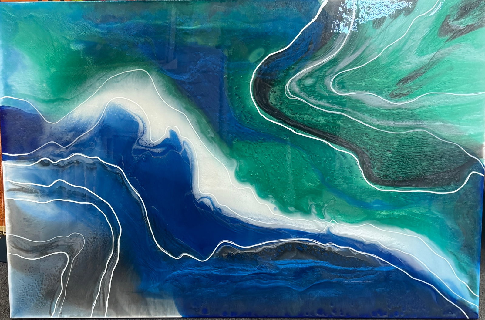 Original oil on canvas by Nicole: Original oil by Nicole One of a kind original Approx 40x30 inches Includes certificate of authenticity