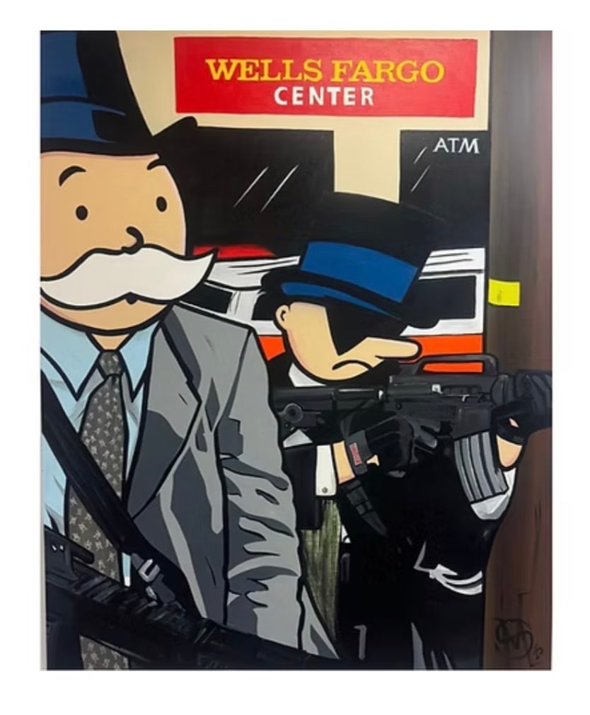 Heat Original on canvas by Sinister Monopoly: Heat Original on canvas by Sinister Monopoly Approx 48x60 inches image size. Includes certificate. One of a kind original Hand signed by the artist.