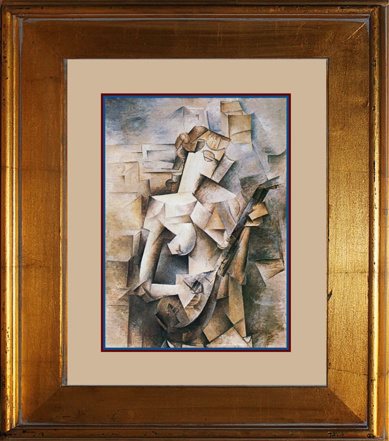 Pablo Picasso (Spanish 1881-1973) Girl with Mandolin Pablo Picasso Lithograph Limited Edition: Pablo Picasso (Spanish 1881-1973) Girl with Mandolin Limited Edition Lithograph after Picasso Approx. 16 x 22. Estate signed, Part of the Collection Domaine Picasso. Includes certificate of authentici