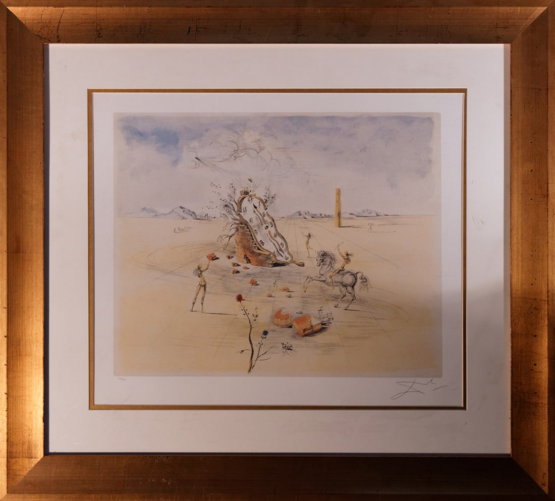 Salvador Dali (Spanish 1904-1989) Cosmic Horseman Limited Edition Lithograph: Salvador Dali (Spanish 1904-1989) - Limited Edition Lithograph Signed in the plate and numbered by the artist Professionally framed. Approx 30x26 inches. Art Artwork Artist.