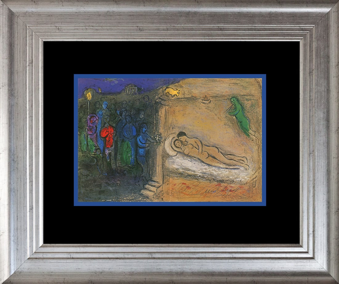 Marc Chagall (Russian-French 1887-1985) Hand Signed Lithograph from 50 years ago: Marc Chagall (Russian-French 1887-1985) Hand Signed Lithograph from 50 years agoMarc Chagall Hand Signed Lithograph. Approx 20x30 inches. Custom framed. Hand signed by Marc Chagall. Includes certifica