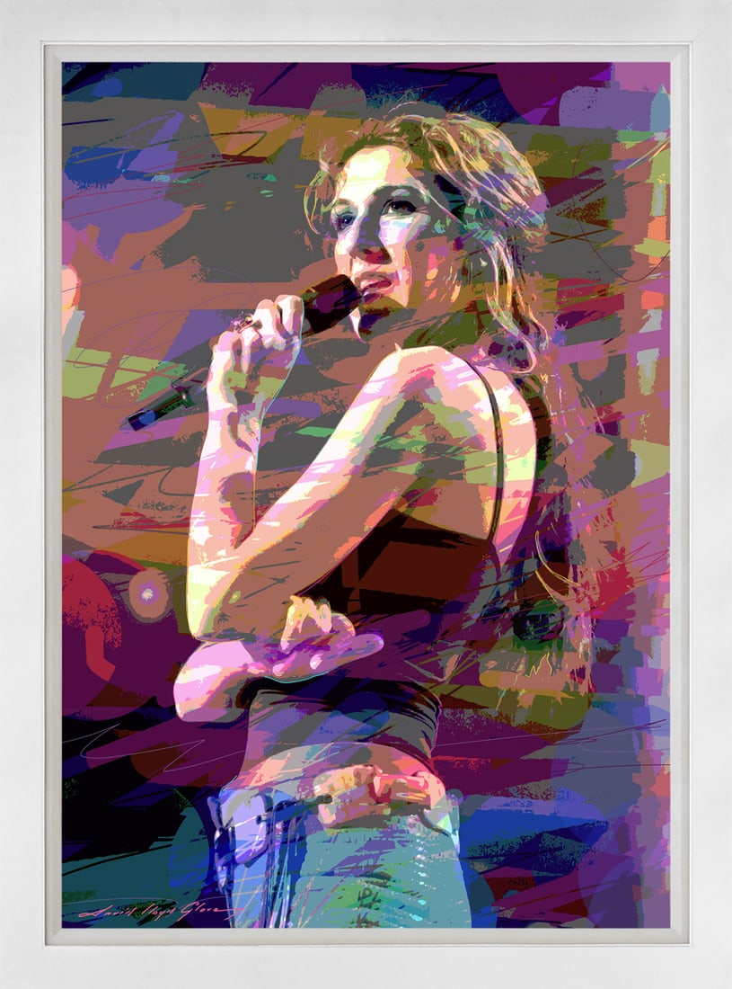 David Lloyd Glover (American 1949)Celine Dion Original Mixed Media Painting on canvas David Lloyd (1 of 1)