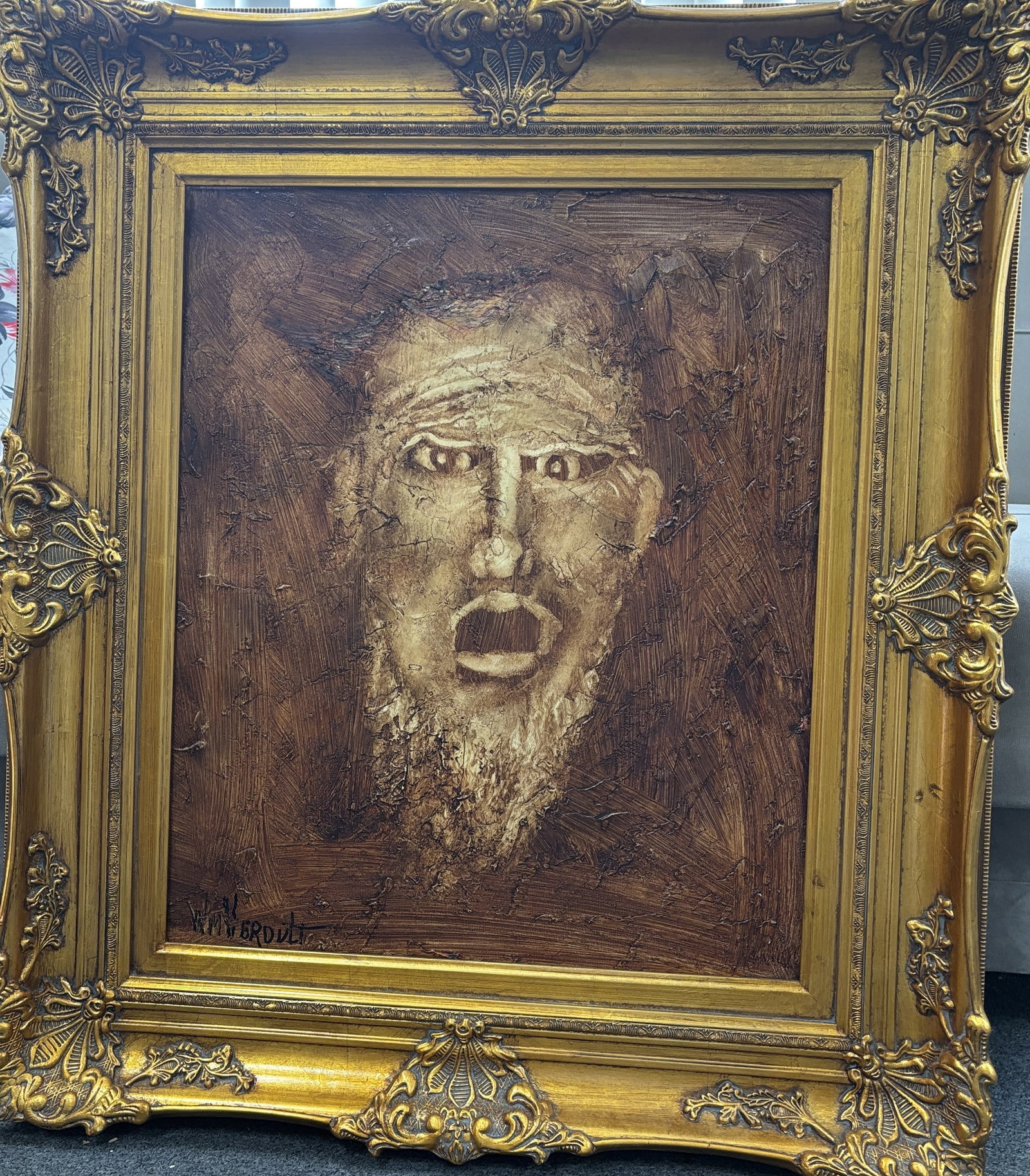 William Verdult (Dutch 1939-2016) original oil painting on canvas Fear (1 of 1)