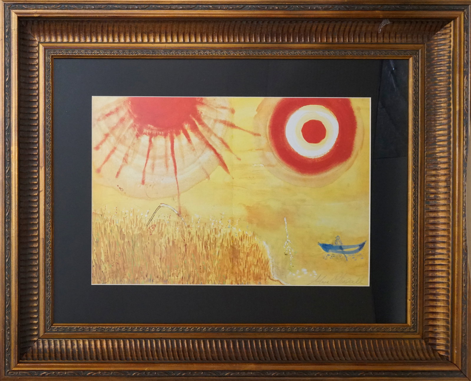 Marc Chagall (Russian-French 1887-1985) lithograph hand signed: Marc Chagall (Russian-French 1887-1985) lithograph hand signedMarc Chagall Lithograph from 1977 Hand signed by Marc Chagall. Approx 26x22 inches Custom framed and includes certificate Art Artwork Arti
