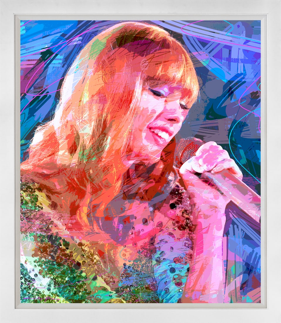 David Lloyd Glover (American 1949) Taylor Swift Magic Mixed media Original Painting on canvas by: Taylor Swift. Magic. Mixed media Original Painting on canvas by David Lloyd Glover. Hand signed by the artist. Custom framed and includes certificate from the artist. Approx 24x18 image size and 30x24