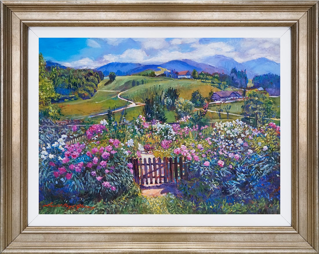 David Lloyd Glover (American 1949) Mixed Media Original Painting on canvas by David Lloyd Glover: Mixed media on canvas by David Lloyd Glover Hand signed by the artist. On canvas image size - Approx image size 18x24 inches. Custom framed and includes certificate. This work was purchased directly f