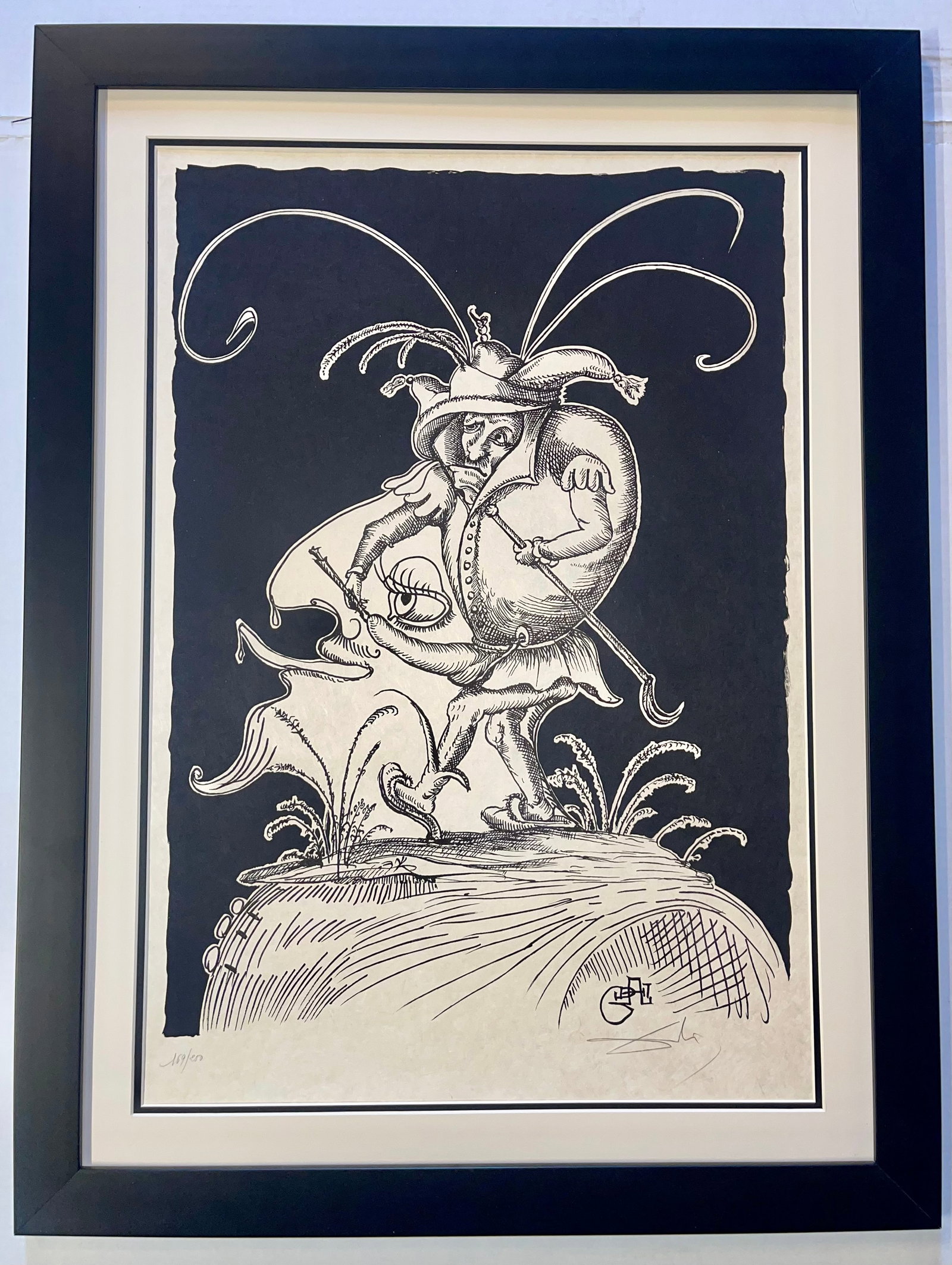 Salvador Dali (Spanish 1904-1989) Pantagruel Limited Edition Lithograph with Black Hand signed and: Salvador Dali (Spanish 1904-1989) Pantagruel Limited Edition Lithograph with Black Hand signed and numbered.Les Songes Drolatiques de Pantagruel 1973 Limited Edition. Original Lithograph Salvador Dali