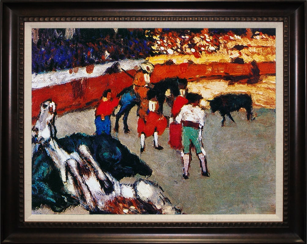Pablo Picasso (Spanish 1881-1973) Bullfighting and The Crowd Pablo after Pablo Picasso Limited: Pablo Picasso (Spanish 1881-1973) Bullfighting and The Crowd Pablo after Pablo Picasso Limited Edition Hand Embellished Painting on canvasBullfighting and The Crowd After Pablo Picasso Hand Embellishe