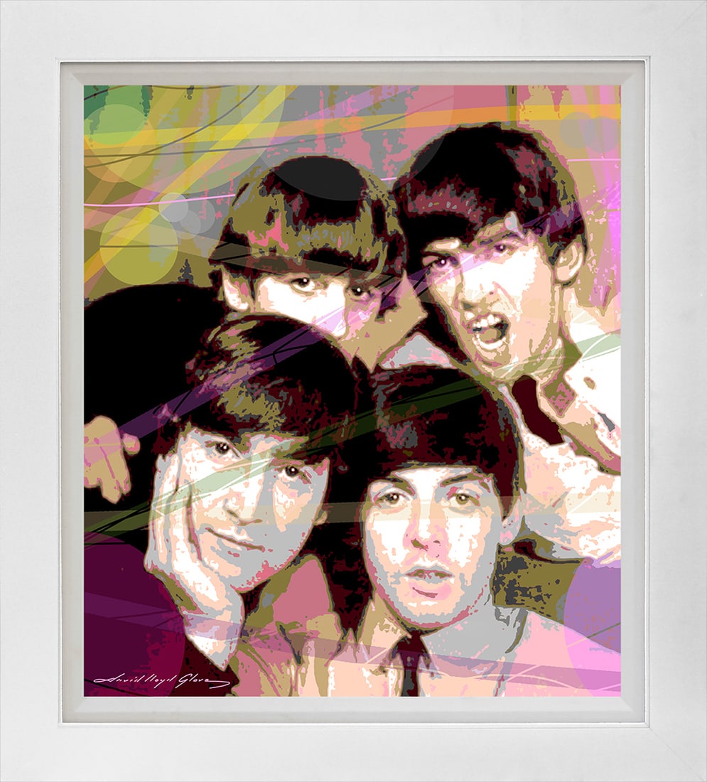 David Lloyd Glover (American 1949) Mixed media Original Painting on canvas by David Lloyd Glover The: The Fab Four The Beatles Mixed media on canvas by David Lloyd Glover Hand signed by the artist. On canvas image size. Approx image size 18x24 inches. Custom framed and includes certificate. Art Artwor