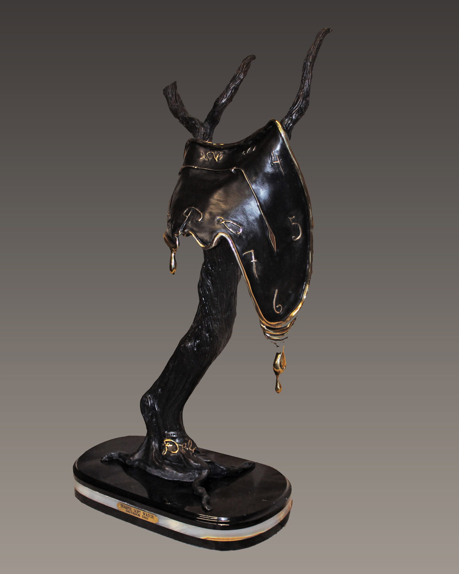 Salvador Dali (Spanish 1904-1989) Tearful Soft Watch Bronze Sculpture: Salvador Dali (Spanish 1904-1989) Tearful Soft Watch Bronze Sculpture AMAZING SALVADOR DALI. Salvador Dali Tearful Soft Watch Bronze Sculpture Tearful Soft Watch -High polished Bronze Sculpture signed