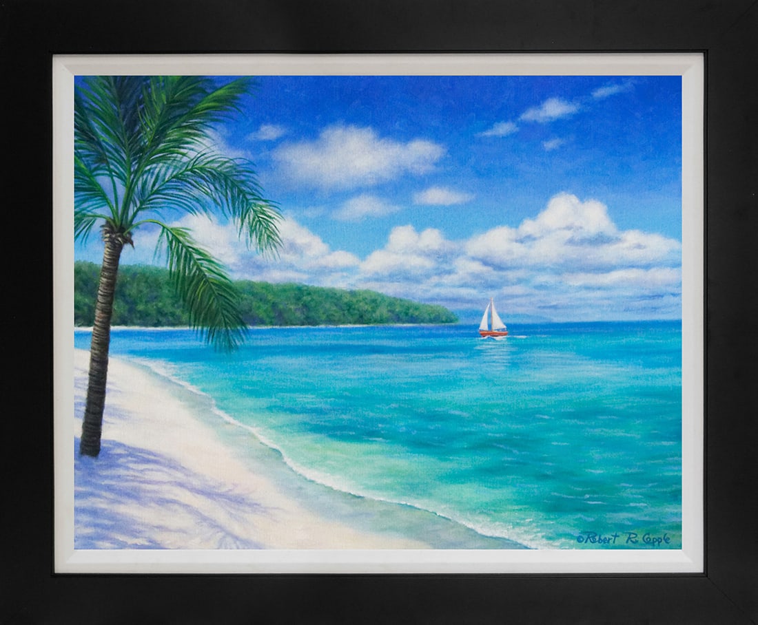 Robert Copple (American 1963) Hand Embellished Painting canvas: Hand Embellished Painting on canvas by Robert Copple(American 1963) Approx image size 30x20 inches. Hand signed by the artist. Includes certificate of authenticity. Abstract. This work was purchased
