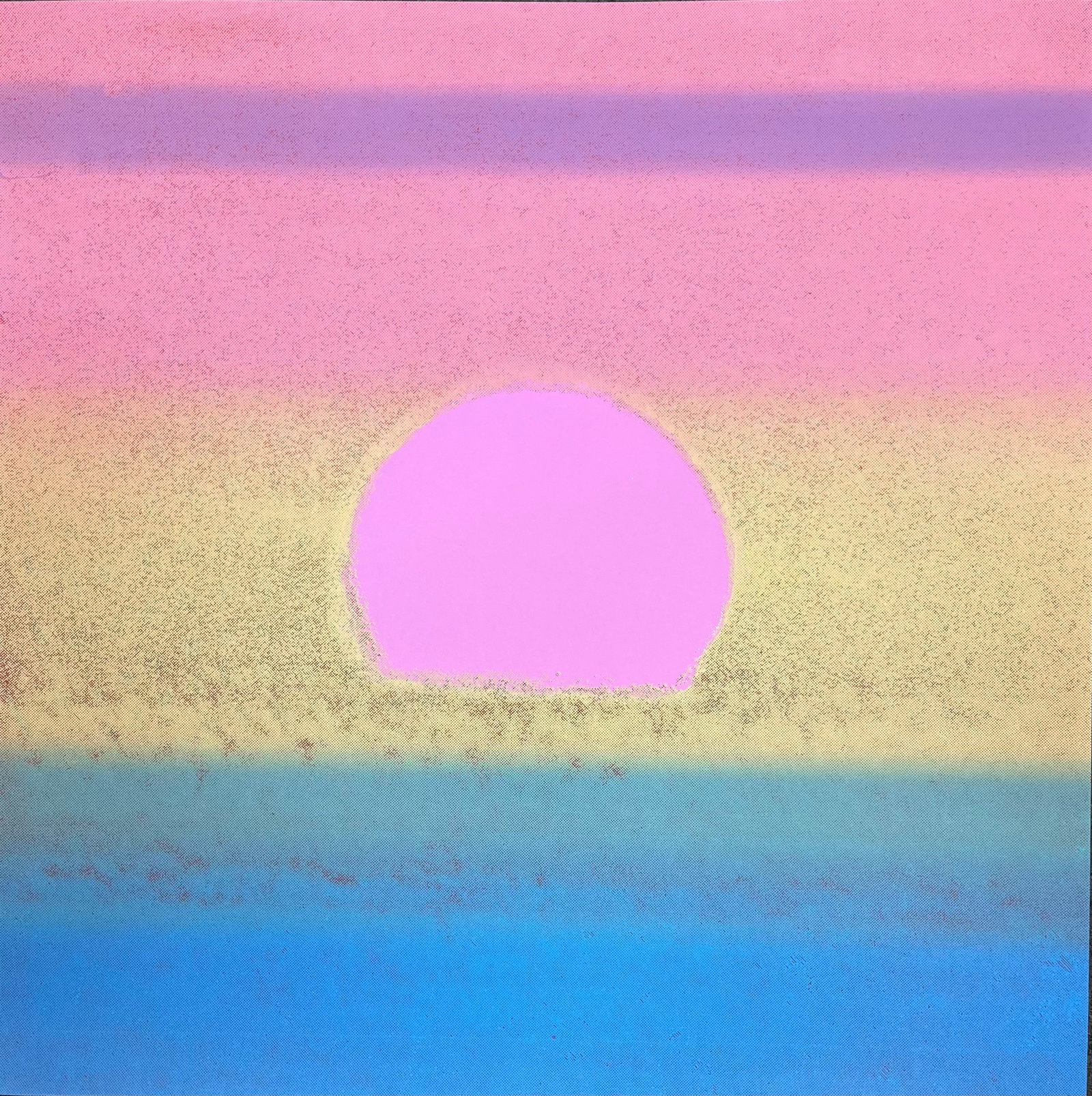 Andy Warhol (American 1928-1987) Sunset Serigraph from 1972 Unique Edition silkscreen in colors: Andy Warhol (American 1928-1987) from 1972 Sunset Unique Edition Original Serigraph Silkscreen in colors. Trial Artist Proof Andy Warhol from 1972 Sunset Unique Edition Original Serigraph Silkscreen i