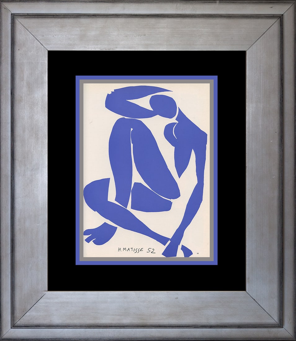 Henri Matisse (French 1869-1954) Art Print after Matisse 1952: Henri Matisse (French 1869-1954) Art Print Dated 1952 in the plate. Approx 24x20 inches and includes certificate. Custom framed. Art Artwork Artist.