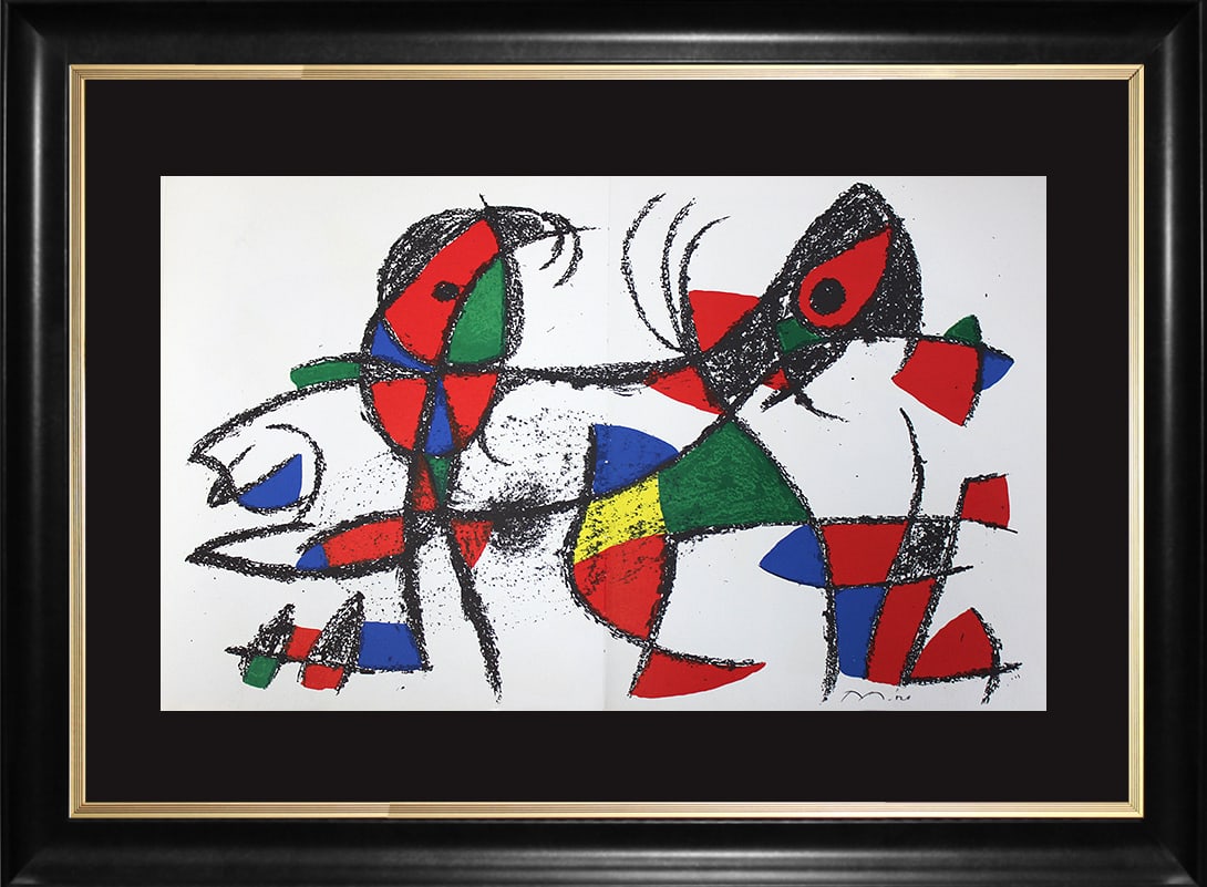 Joan Miro (Spanish 1893-1983) Hand Signed Original Lithograph: Joan Miro (Spanish 1893-1983) Hand Signed Original LithographJoan Miro Original Lithograph Printed in the 1970's by Mourlot Press. Hand signed by the artist. Custom framed Includes documentation Appro