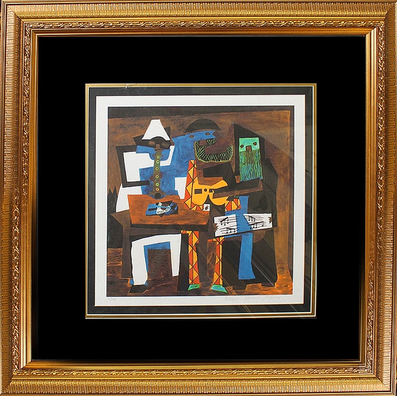 Pablo Picasso (Spanish 1881-1973) Limited Edition Three Musicians Collection Domaine Pablo Picasso: Pablo Picasso (Spanish 1881-1973) Limited Edition Three Musicians Collection Domaine Pablo Picasso Limited Edition. Limited Edition on archival paper, Estate Signed, part of the Collection Domaine Pic