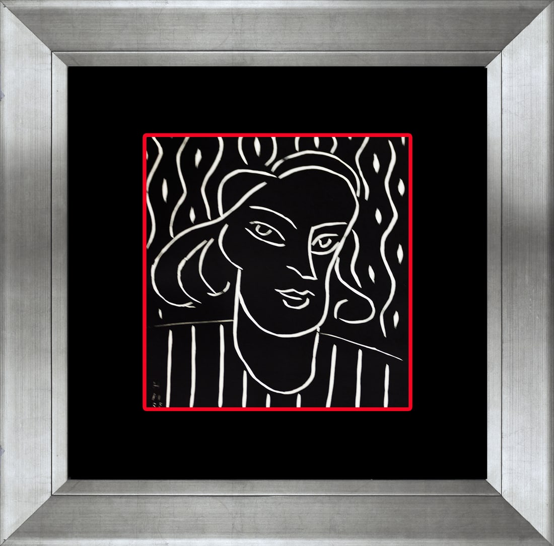 Henri Matisse (French 1869-1954) Linocut 45 years ago: Henri Matisse (French 1869-1954) over 45 year ago special linocut. The signature is in the plate. Approx 22x26 inches. Custom framed. Includes certificate of authenticity. Art Artwork Artist.