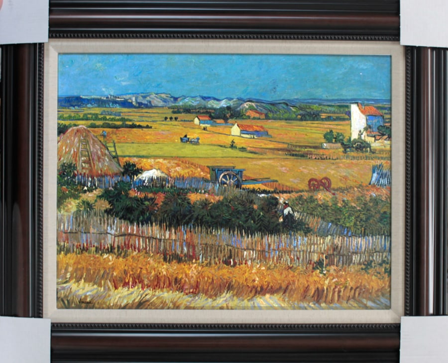 Vincent Van Gogh (Netherlands 1853-1890) Hand Embellished Painting canvas landscape after Van Gogh (1 of 1)