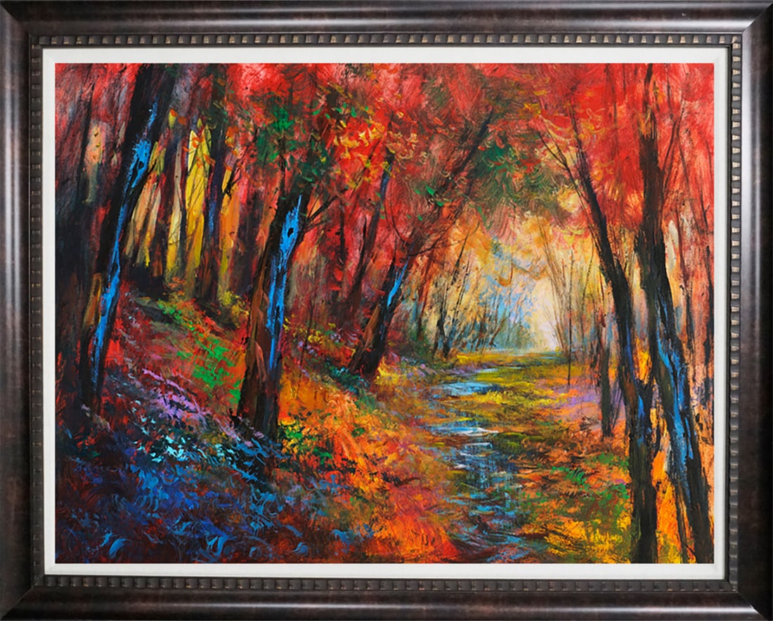 Michael Schofield (American 1947) Landscape Mixed Media Original Painting on canvas: Michael Schofield (American 1947) Mixed Media Original Painting on canvas. Hand signed by the artist. Approx 30 x 24 image. Includes certificate. Custom framed. This work was purchased directly from t