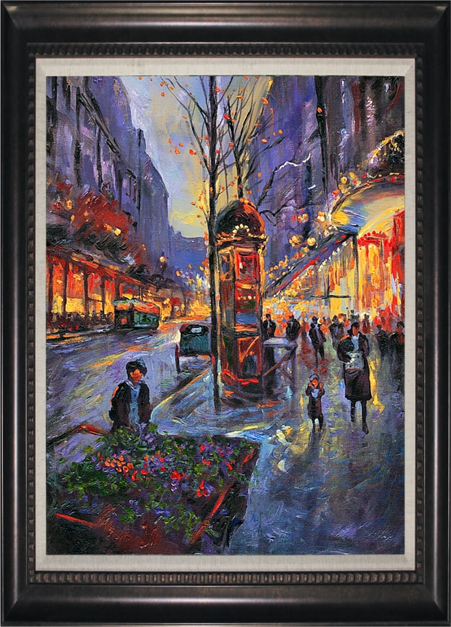Michael Schofield (American 1947) Parisian Flower Hand Embellished Painting Canvas by Michael: Michael Schofiield (American 1947) Hand Embellished Painting on Canvas 18 x 24 image. Includes certificate of authenticity. Hand signed by the artist. This work was purchased directly from the artist.