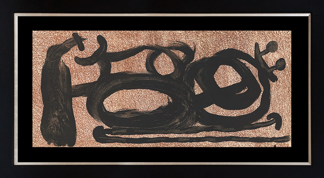 Joan Miro (Spanish 1893-1983) Lithograph 1970: Joan Miro (Spanish 1893-1983) Lithograph Printed in 1970. Custom framed Includes certificate of authenticity. Approx 14 x 30 image Art Artwork Artist.