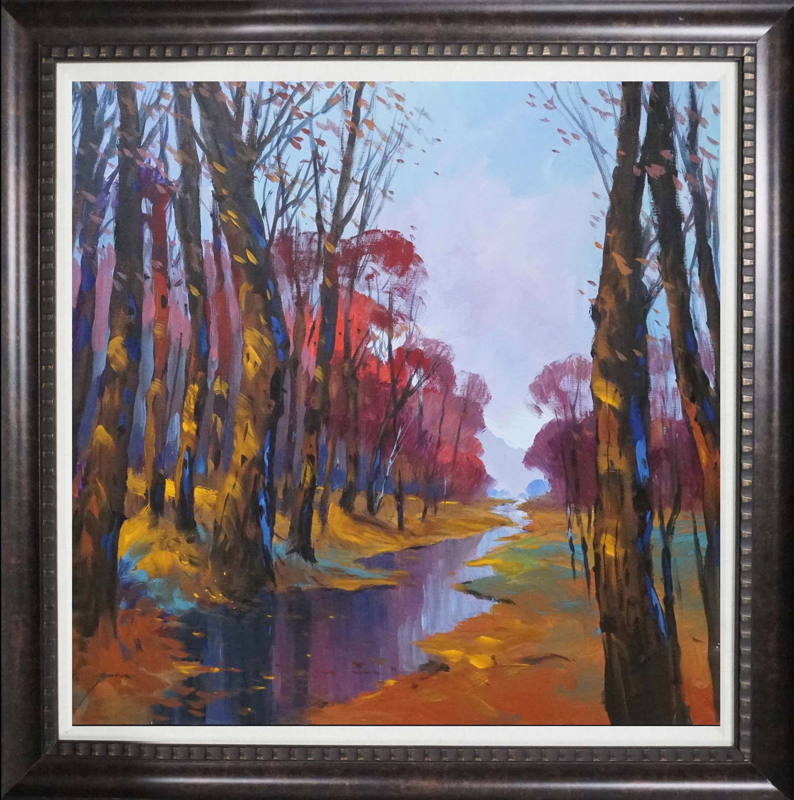 Michael Schofield (American 1947) Original Painting on canvas: Michael Schofield (American 1947) Original Painting on canvas One of a kind. Hand signed by the artist. Approx 36 x 36 inches. Custom framed. Includes Certificate of Authenticity. This work was purcha