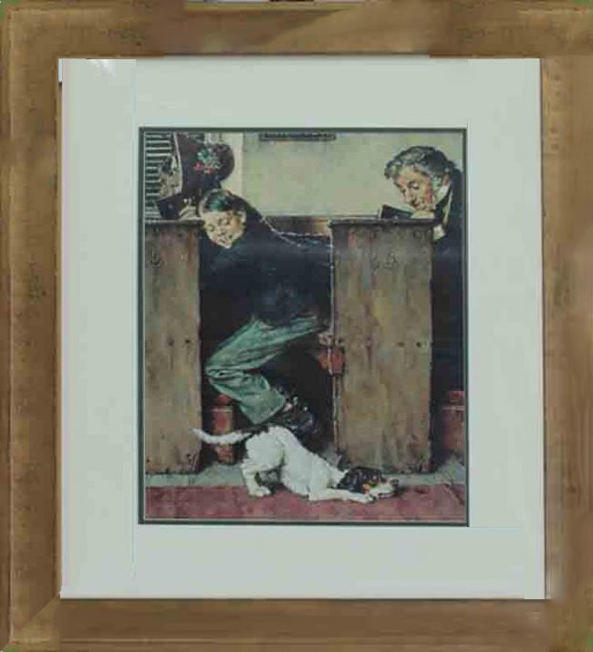 Norman Rockwell (American 1894-1978) Limited Edition Collagraph Boys in Church: Norman Rockwell (American 1894-1978) -Limited Edition Lithograph-Boys in Church. Includes certificate of authenticity. Approx. 26x30 inches. The signature is in the plate. Art Artwork Artist.
