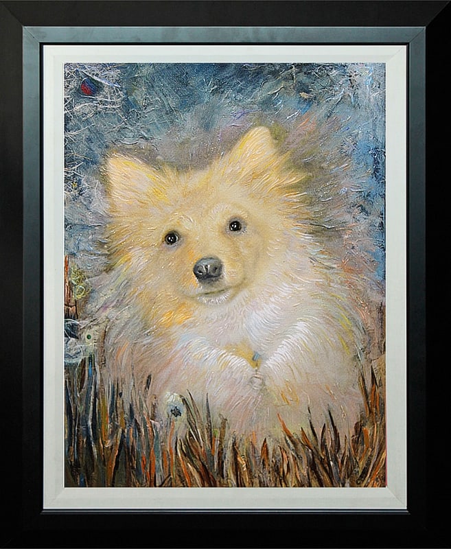 Mon Petit Chien by McBride Limited Edition: Mon Petit Chien by Diane McBride Limited Edition ink on Canvas Approx. 16 x 20. Includes certificate of authenticity signed by the artist. Only 25 in the edition. Art Artwork Artist.