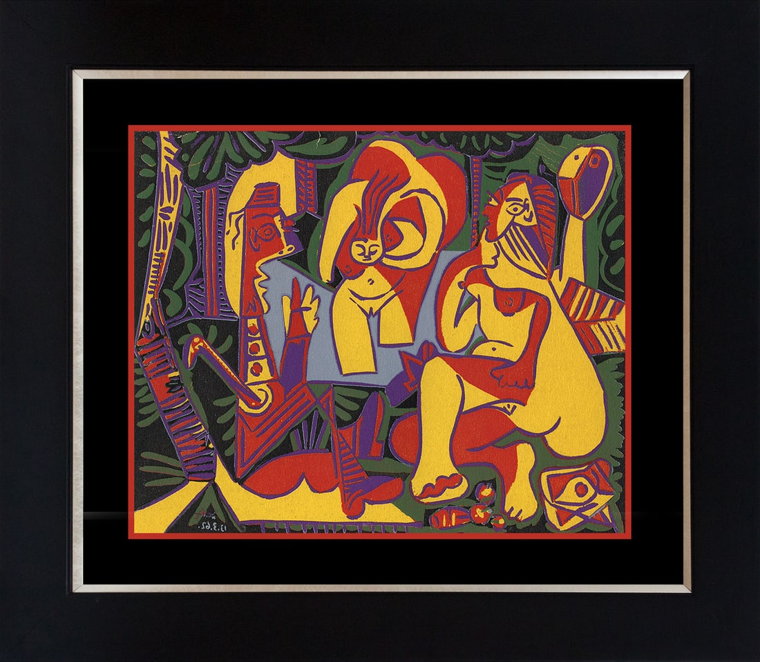 Pablo Picasso (Spanish 1881-1973) color plate lithograph: Pablo Picasso (Spanish 1881-1973) color Plate Lithograph from 1969 Pablo Picasso. Approx. 20x22 inches. Professionally framed. Includes certificate of authenticity. Art Artwork Artist.