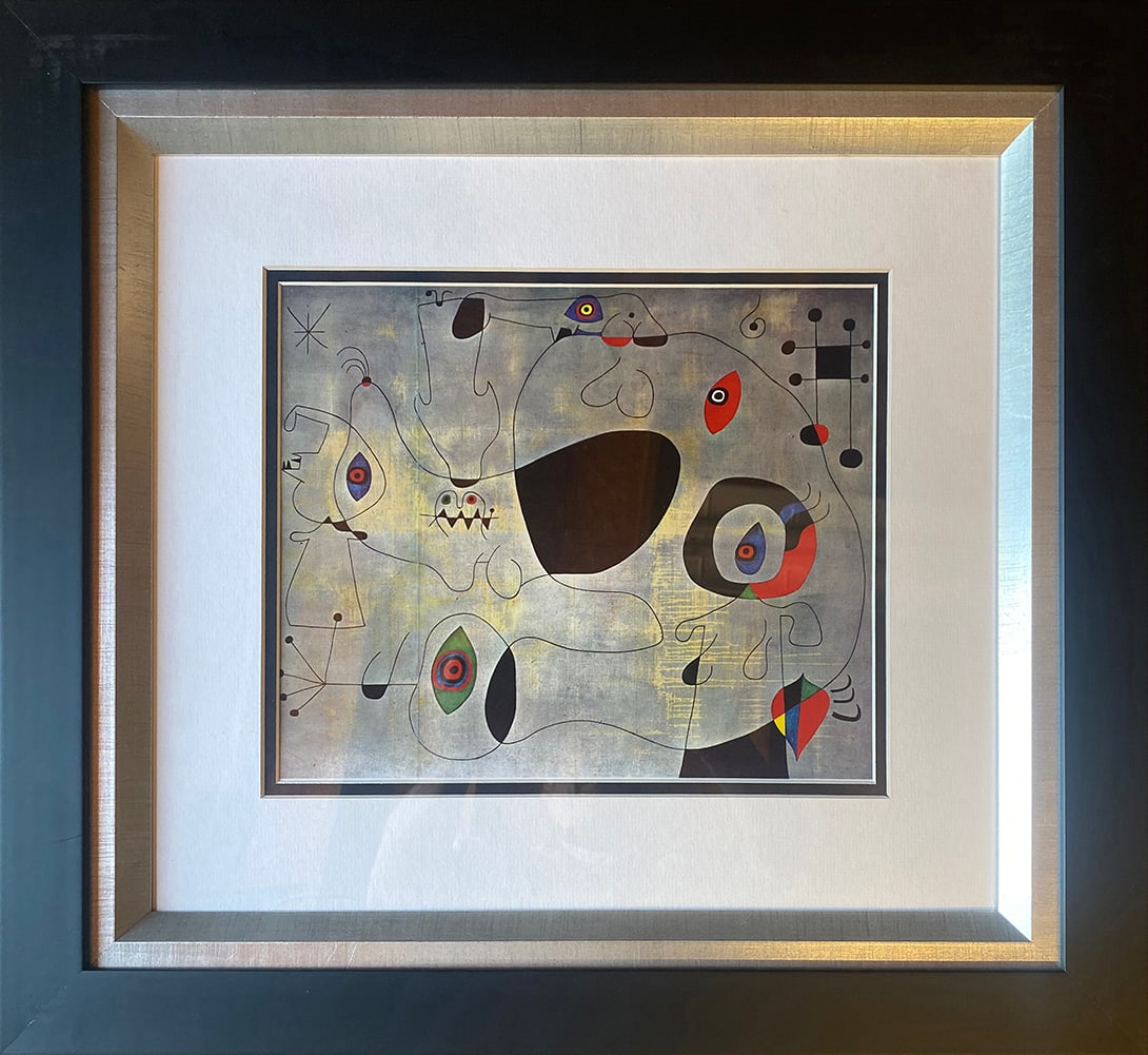 Joan Miro (Spanish 1893-1983) Lithograph from 1970: Joan Miro (Spanish 1893-1983) Lithograph from 1970Joan Miro Lithograph from 1970. Approx 24x20 inches. Custom framed and includes certificate. Art Artwork Artist.