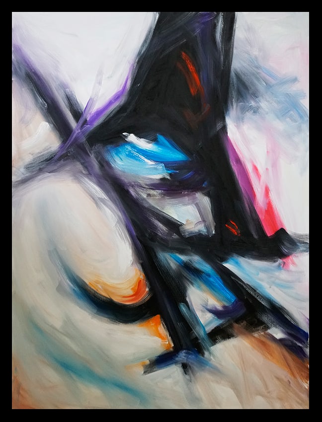 Robert Copple (American 1963) Original Abstract on canvas: Robert Copple (American 1963) original oil painting on canvas. One-of-a-kind original. Hand signed by the artist. Custom framed and includes certificate. Image size is 40x30 inches. This work was purc