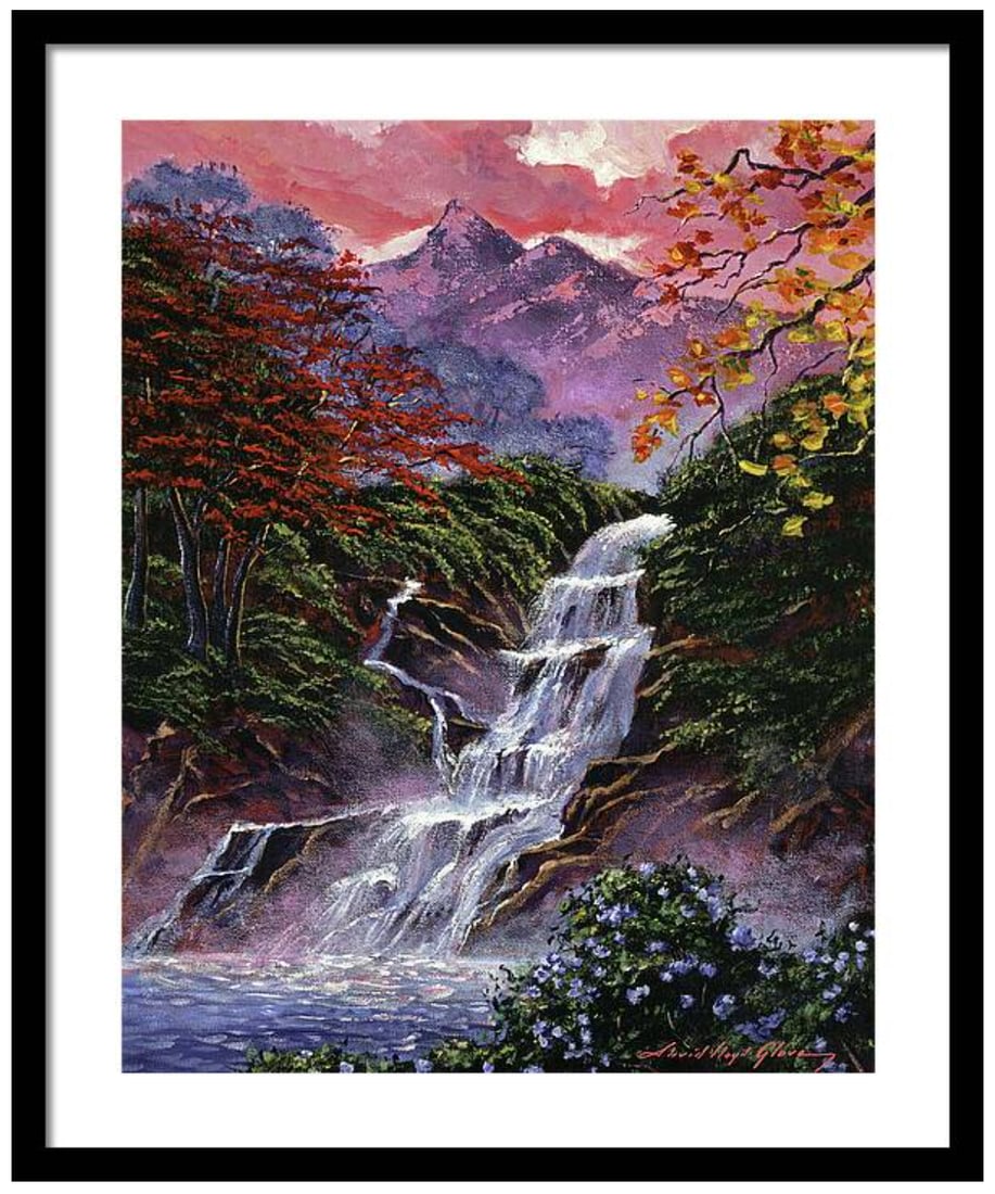 David Lloyd Glover (American 1949) Serenity Sounds Original Mixed Media Painting on canvas by David: Serenity Sounds Original Mixed Media Painting on canvas by David Lloyd Glover Hand signed by the artist One of a kind original. 24x18 inches image size Custom framed and includes certificate of authen