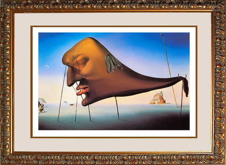 Salvador Dali (Spanish 1904-1989) Sleep Limited Edition Lithograph: Salvador Dali (Spanish 1904-1989)-Limited Edition after Dali-Sleep The signature is in the plate. Includes Documentation Approx. 22x33 inches. Custom framed. Art Artwork Artist.