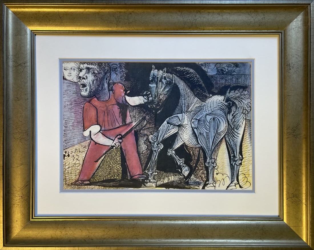 Pablo Picasso (Spanish 1881-1973) Original Lithograph 1959: Pablo Picasso (Spanish 1881-1973) Original LIthograph 1959. Approx 26x20 inches. Custom framed and includes certificate. Art Artwork Artist.