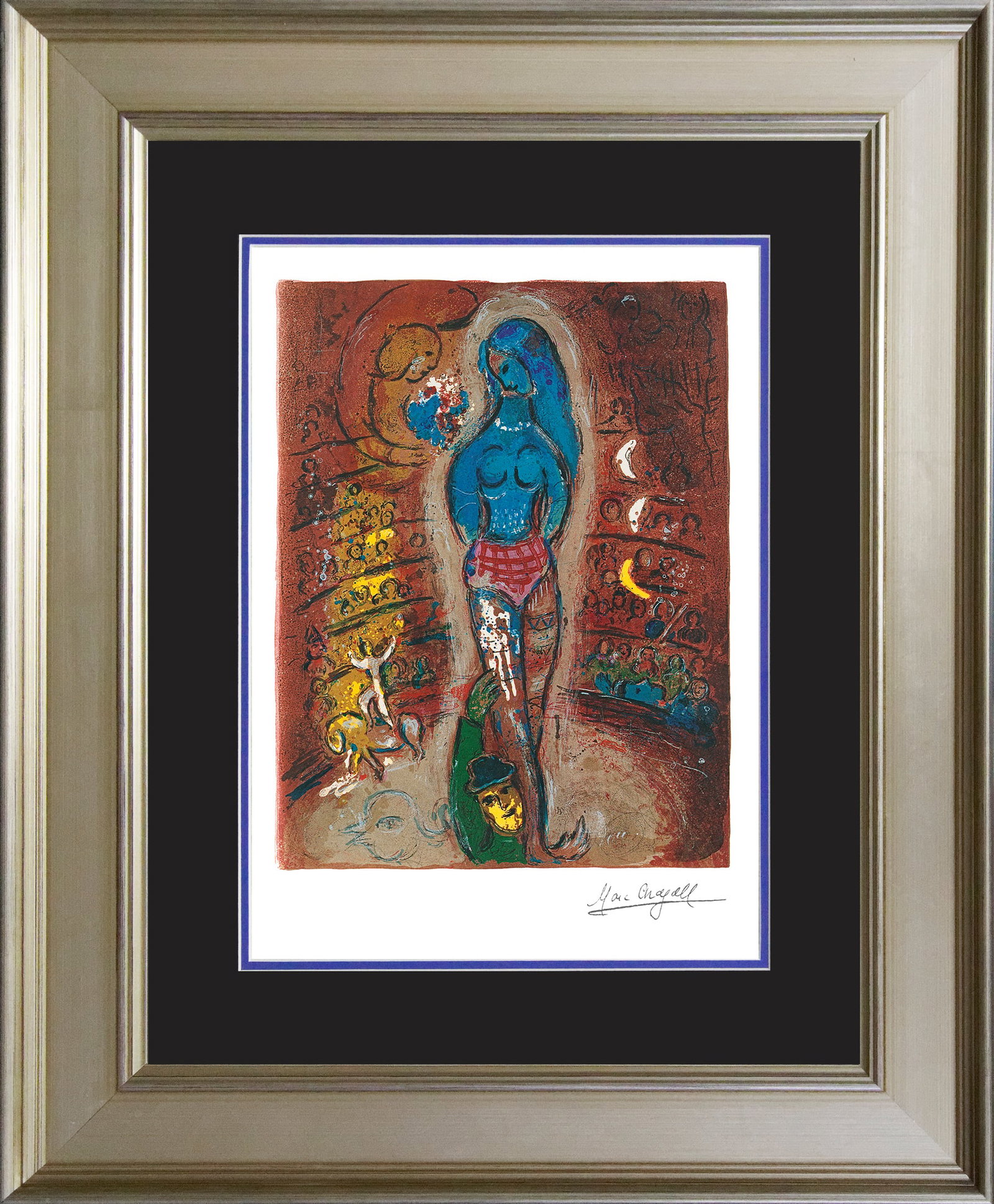 Marc Chagall (Russian-French 1887-1985) Marc Chagall Circus Marc Chagall Limited Edition Lithograph: Marc Chagall (Russian-French 1887-1985) Marc Chagall. Limited edition lithograph on archival watercolor paper. The signature is in the plate. Certificate of Authenticity is included. Approx. 25x30 in.