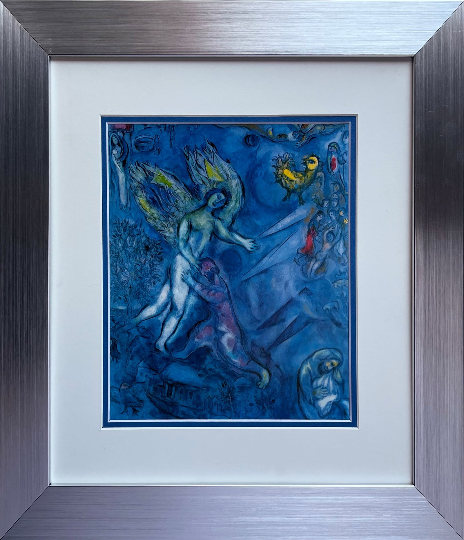 Marc Chagall (Russian-French 1887-1985) Marc Chagall Lithograph from 1970: Marc Chagall (Russian-French 1887-1985) Marc Chagall color plate lithograph from 1970 France Approx 24 x 20 inches. Includes certificate. Custom framed. Art Artwork Artist.