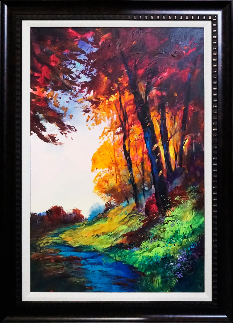 Michael Schofield (American 1947) Original Painting on canvas Michael Schofield landscape: Michael Schofield (American 1947) Original Painting on canvas. Hand signed by the artist. Approx 30 x24 inches. One-of-a-kind original. Includes certificate Custom framed. This work was purchased dire