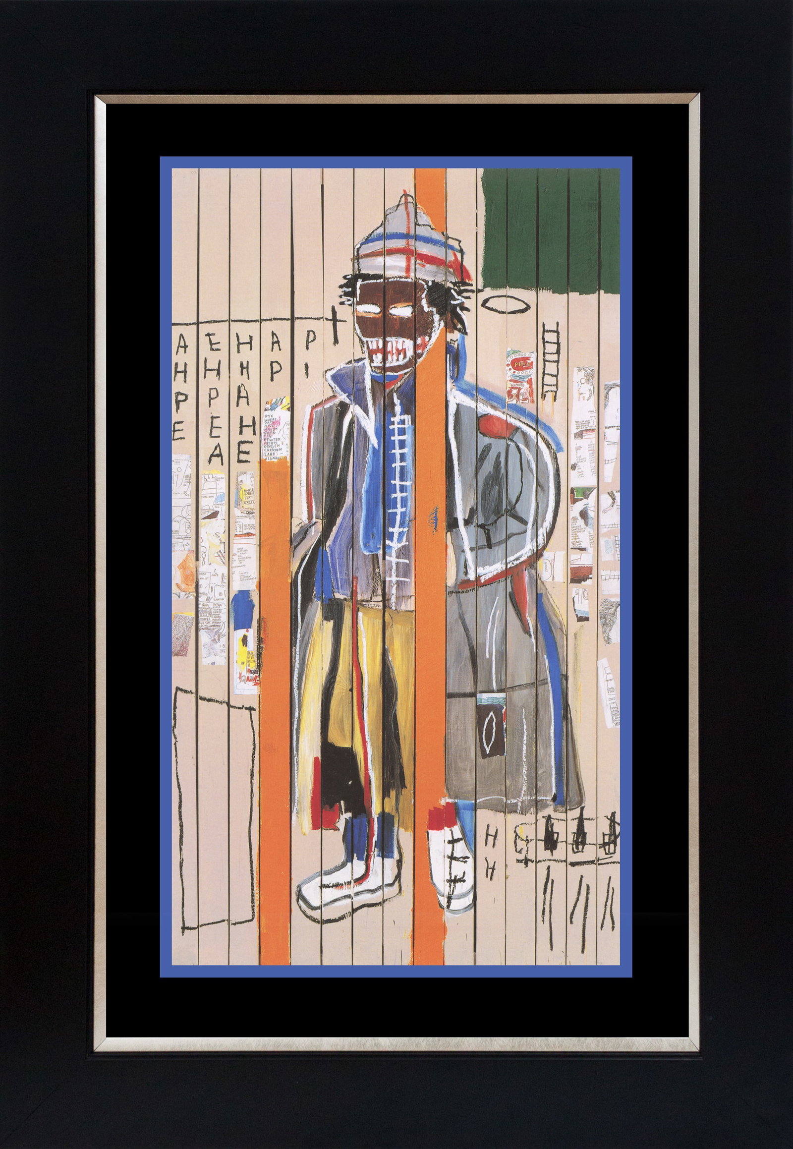 Jean-Michel Basquiat (American 1960-1988) Lithograph after Basquiat from 1984.: Jean-Michel Basquiat (American 1960-1988) Color Plate Lithograph from 1984. Approx. 22x18 inches. Professionally framed. Includes documentation Art Artwork Artist.