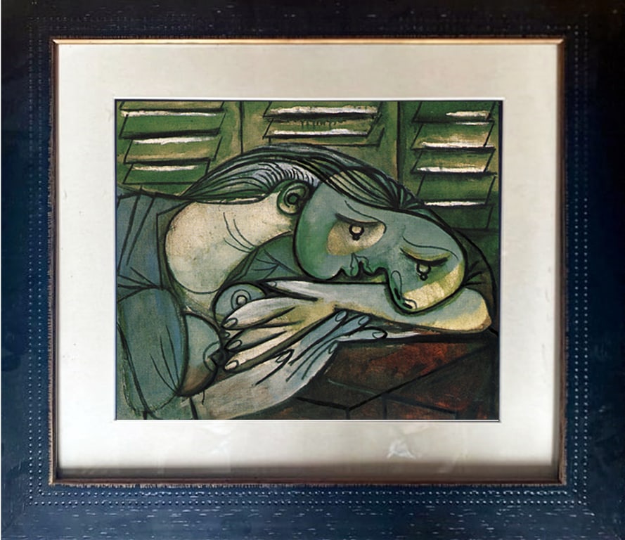 Pablo Picasso (Spanish 1881-1973) color plate lithograph: Pablo Picasso (Spanish 1881-1973) color plate lithograph Approx 24x20 inches custom framed and includes documentation. Art Artwork Artist.