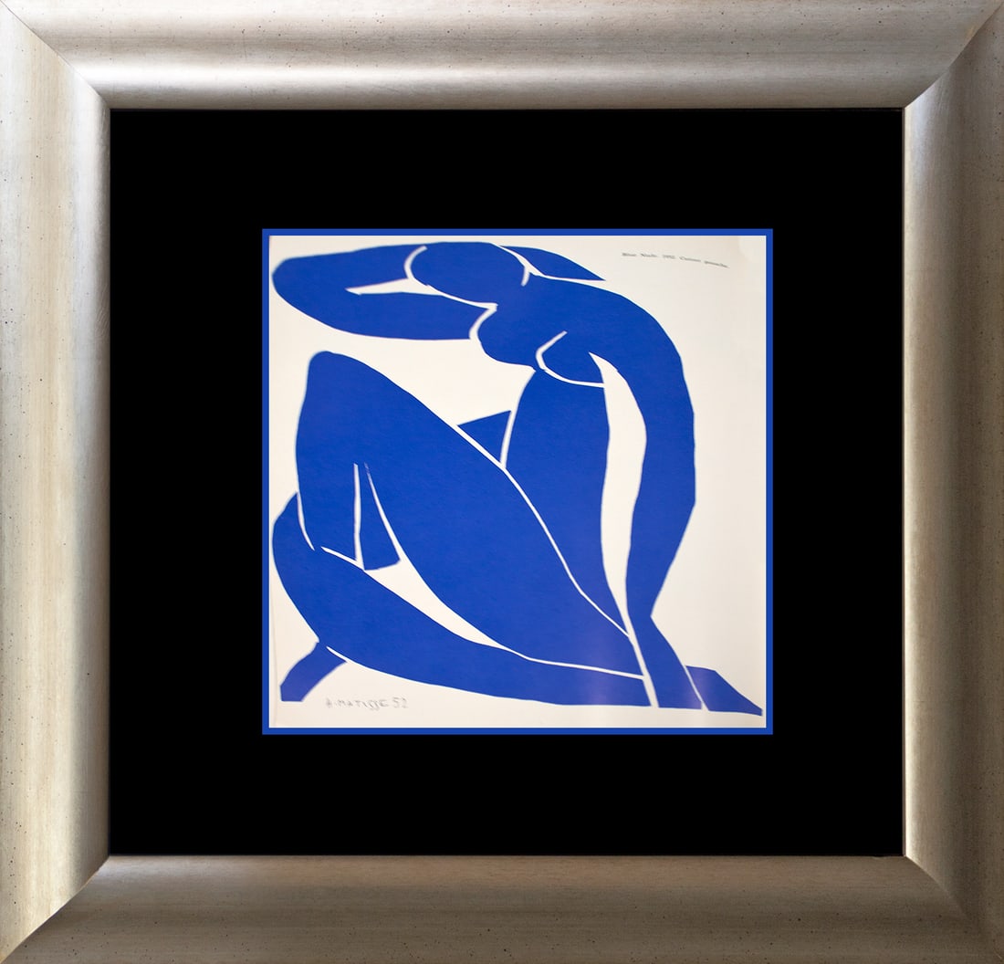 Henri Matisse (French 1869-1954) Color Plate Lithograph Blue Nudes: Henri Matisse (French 1869-1954) Color Plate Lithograph Blue NudesHenri Matisse Lithograph - Blue Nude Lithograph from 1956. The signature is in the plate. Custom framed. Approx size is 18x22 inches. 