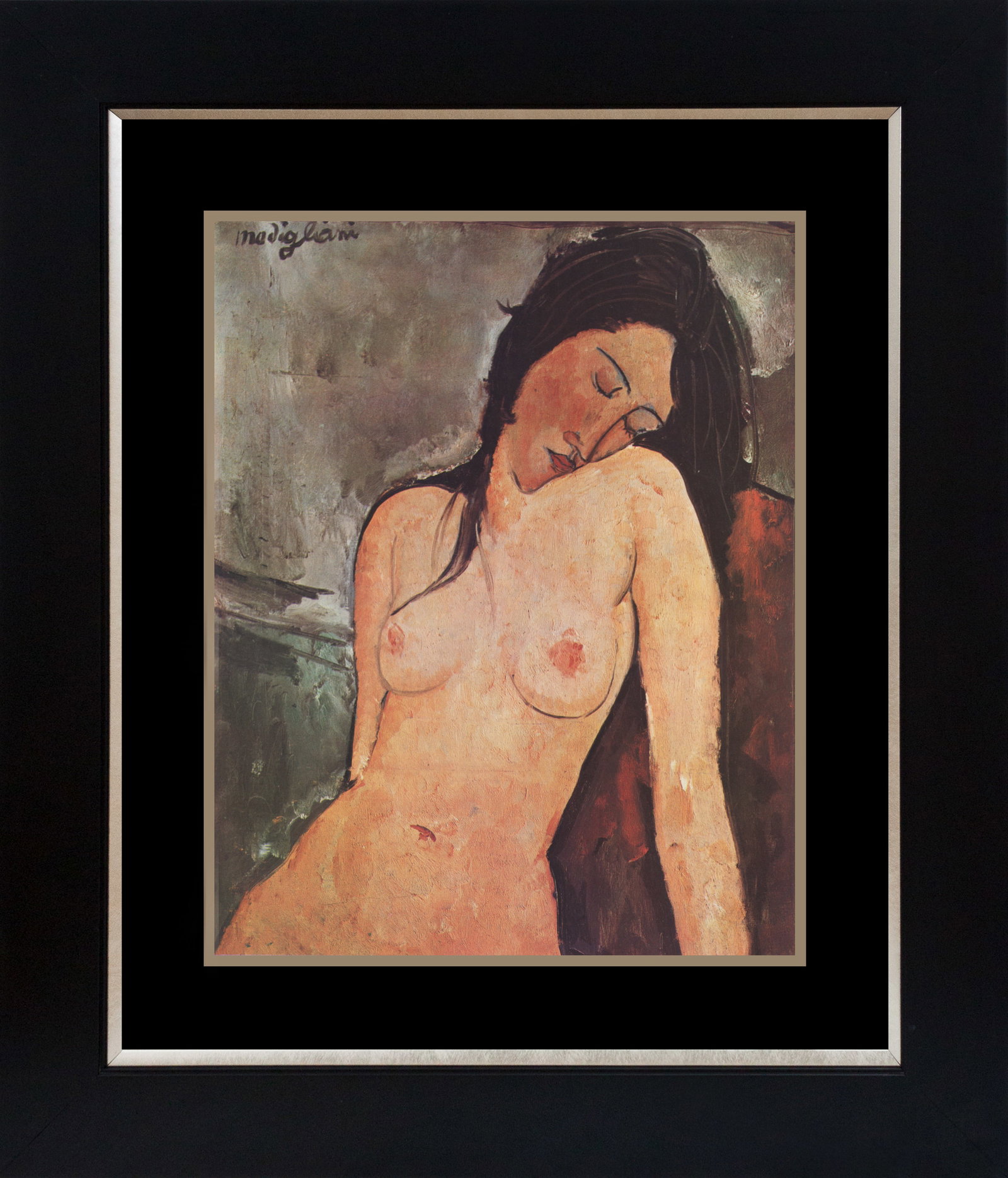 Modigliani (Italian 1884-1920) Lithograph after Modigliani from 1967: Modigliani (Italian 1884-1920) Lithograph. Approx 24x20 inches. Custom framed and includes certificate. Art Artwork Artist.