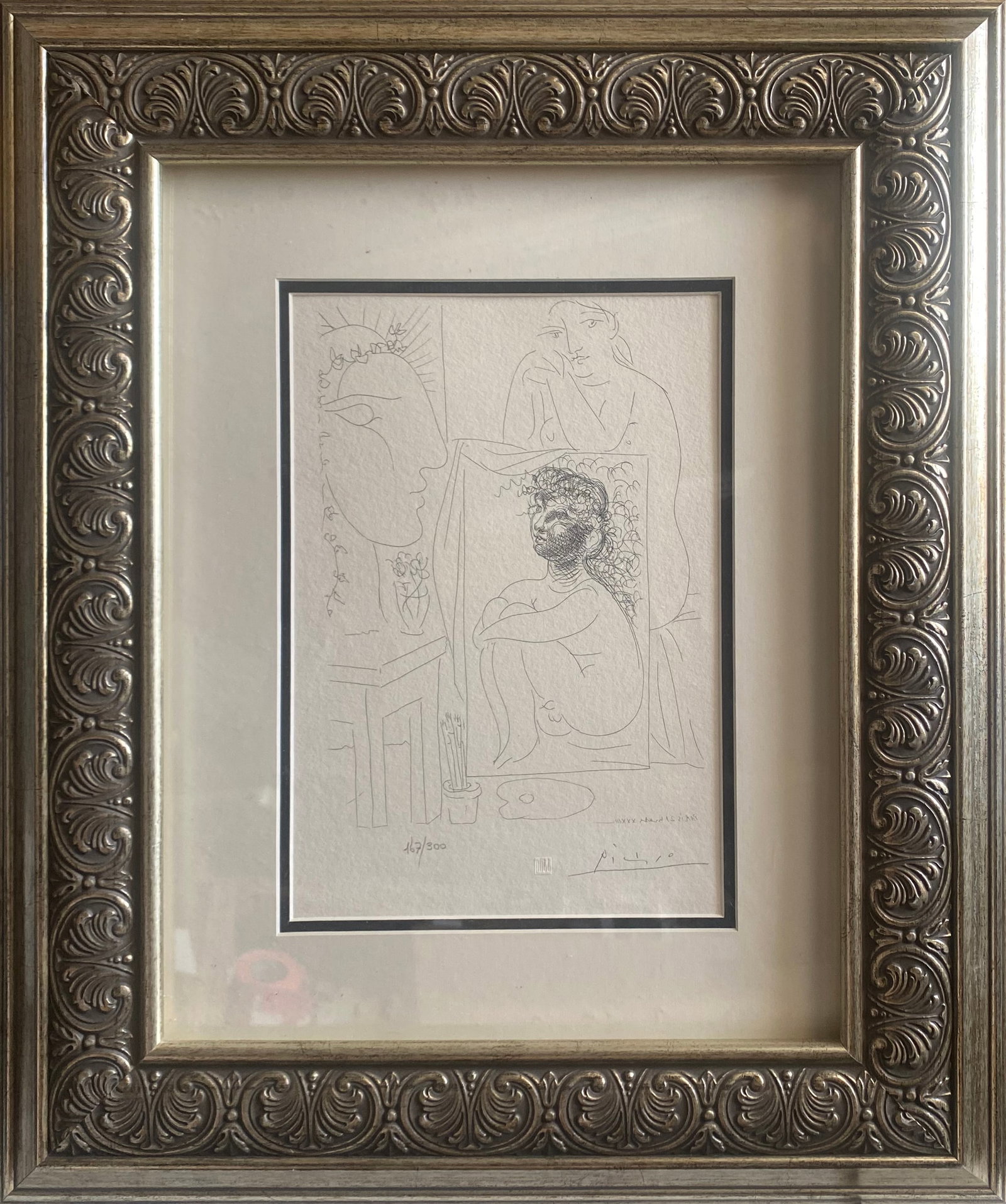 Pablo Picasso (Spanish 1881-1973) lithograph numbered limited edition of 300 with official Museum: Pablo Picasso (Spanish 1881-1973) lithograph numbered limited edition of 300 with official Museum stampPablo Picasso Lithograph from 1990-1992 Suite Vollard. Authorized by the Picasso Family. Each pie